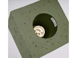 Candeeiro de teto Quad industrial, concreto - 1 lichtbronnen - L.10 x H.10 cm - verde-oliva