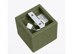 Candeeiro de teto Quad industrial, concreto - 1 lichtbronnen - L.10 x H.10 cm - verde-oliva