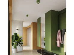 Candeeiro de teto Quad industrial, concreto - 1 lichtbronnen - L.10 x H.10 cm - verde-oliva