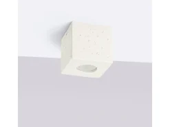 Candeeiro de teto Quad industrial, concreto - 1 lichtbronnen - L.10 x H.10 cm - bege