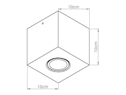Candeeiro de teto Quad industrial, concreto - 1 lichtbronnen - L.10 x H.10 cm - bege