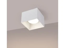 Candeeiro de teto Spoti moderno, alumínio - 1 lichtbronnen - L.12 x H.10 cm - branco
