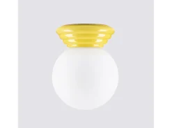 Candeeiro de teto Zori minimalista, cerâmica vidrada/vidro - 1 lichtbronnen - L.12 x H.12 cm - amarelo