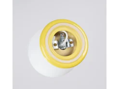 Candeeiro de teto Zori minimalista, cerâmica vidrada/vidro - 1 lichtbronnen - L.12 x H.12 cm - amarelo