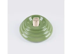 Candeeiro de teto Zori minimalista, cerâmica vidrada/vidro - 1 lichtbronnen - L.12 x H.12 cm - verde-oliva