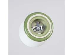 Candeeiro de teto Zori minimalista, cerâmica vidrada/vidro - 1 lichtbronnen - L.12 x H.12 cm - verde-oliva