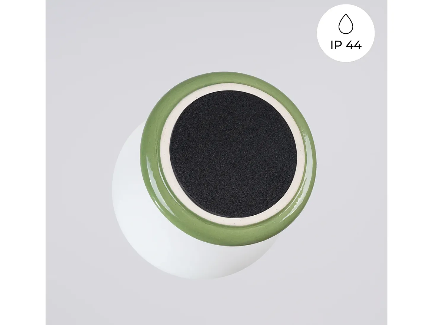 Candeeiro de teto Zori minimalista, cerâmica vidrada/vidro - 1 lichtbronnen - L.12 x H.12 cm - verde-oliva