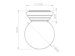 Candeeiro de teto Zori minimalista, cerâmica vidrada/vidro - 1 lichtbronnen - L.12 x H.12 cm - verde-oliva