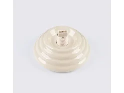Candeeiro de teto Zori minimalista, cerâmica vidrada/vidro - 1 lichtbronnen - L.12 x H.12 cm - bege