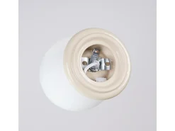Candeeiro de teto Zori minimalista, cerâmica vidrada/vidro - 1 lichtbronnen - L.12 x H.12 cm - bege