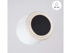 Candeeiro de teto Zori minimalista, cerâmica vidrada/vidro - 1 lichtbronnen - L.12 x H.12 cm - bege