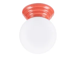 Candeeiro de teto Zori minimalista, cerâmica vidrada/vidro - 1 lichtbronnen - L.12 x H.12 cm - pêssego