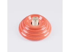 Candeeiro de teto Zori minimalista, cerâmica vidrada/vidro - 1 lichtbronnen - L.12 x H.12 cm - pêssego