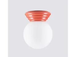 Candeeiro de teto Zori minimalista, cerâmica vidrada/vidro - 1 lichtbronnen - L.12 x H.12 cm - pêssego