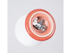 Candeeiro de teto Zori minimalista, cerâmica vidrada/vidro - 1 lichtbronnen - L.12 x H.12 cm - pêssego