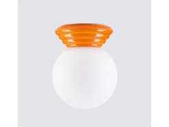 Candeeiro de teto Zori minimalista, cerâmica vidrada/vidro - 1 lichtbronnen - L.12 x H.12 cm - laranja