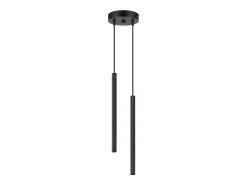 Candeeiro suspenso Arche moderno, aço - 2 lichtbronnen - L.15 x H.118 cm - preto