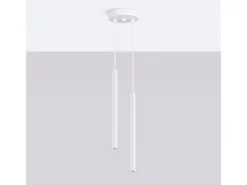 Candeeiro suspenso Arche moderno, aço - 2 lichtbronnen - L.15 x H.118 cm - branco