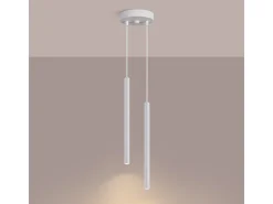 Candeeiro suspenso Arche moderno, aço - 2 lichtbronnen - L.15 x H.118 cm - branco
