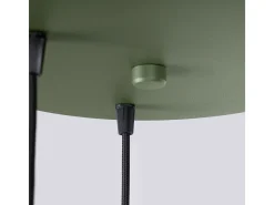 Candeeiro suspenso Estria loft, aço/alumínio - 3 lichtbronnen - L.30 x H.120 cm - bege/verde oliva