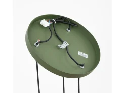 Candeeiro suspenso Estria loft, aço/alumínio - 3 lichtbronnen - L.30 x H.120 cm - bege/verde oliva