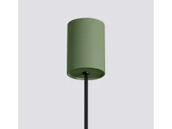 Candeeiro suspenso Estria loft, aço/alumínio - 1 lichtbronnen - L.14 x H.120 cm - bege/verde oliva