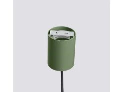 Candeeiro suspenso Estria loft, aço/alumínio - 1 lichtbronnen - L.14 x H.120 cm - bege/verde oliva