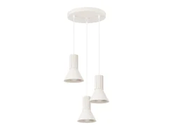 Candeeiro suspenso Estria loft, aço/alumínio - 3 lichtbronnen - L.30 x H.120 cm - bege