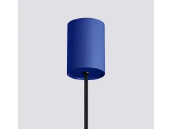 Candeeiro suspenso Estria loft, aço/alumínio - 1 lichtbronnen - L.14 x H.120 cm - branco/ultramarino