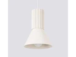 Candeeiro suspenso Estria loft, aço/alumínio - 1 lichtbronnen - L.14 x H.120 cm - bege