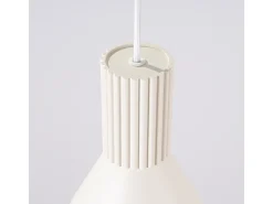 Candeeiro suspenso Estria loft, aço/alumínio - 1 lichtbronnen - L.14 x H.120 cm - bege