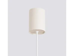 Candeeiro suspenso Estria loft, aço/alumínio - 1 lichtbronnen - L.14 x H.120 cm - bege
