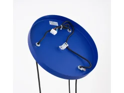 Candeeiro suspenso Estria loft, aço/alumínio - 3 lichtbronnen - L.30 x H.120 cm - branco/ultramarino