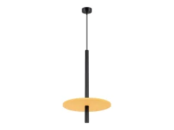 Candeeiro suspenso Feltro moderno, feltro/aço - 1 lichtbronnen - L.30 x H.126 cm - amarelo/preto