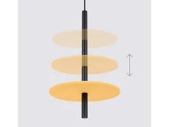 Candeeiro suspenso Feltro moderno, feltro/aço - 1 lichtbronnen - L.30 x H.126 cm - amarelo/preto