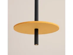 Candeeiro suspenso Feltro moderno, feltro/aço - 1 lichtbronnen - L.30 x H.126 cm - amarelo/preto