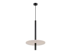 Candeeiro suspenso Feltro moderno, feltro/aço - 1 lichtbronnen - L.30 x H.126 cm - bege/preto