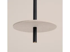Candeeiro suspenso Feltro moderno, feltro/aço - 1 lichtbronnen - L.30 x H.126 cm - bege/preto