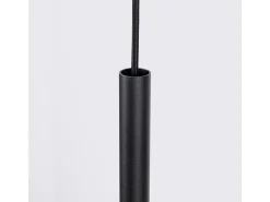 Candeeiro suspenso Feltro moderno, feltro/aço - 1 lichtbronnen - L.30 x H.126 cm - bege/preto