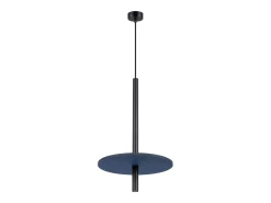 Candeeiro suspenso Feltro moderno, feltro/aço - 1 lichtbronnen - L.30 x H.126 cm - azul marinho/preto