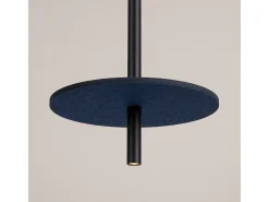 Candeeiro suspenso Feltro moderno, feltro/aço - 1 lichtbronnen - L.30 x H.126 cm - azul marinho/preto