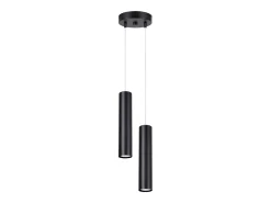 Candeeiro suspenso Lagos moderno, aço - 2 lichtbronnen - L.15 x H.118 cm - preto