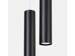Candeeiro suspenso Lagos moderno, aço - 2 lichtbronnen - L.15 x H.118 cm - preto