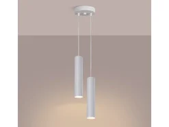 Candeeiro suspenso Lagos moderno, aço - 2 lichtbronnen - L.15 x H.118 cm - branco