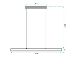 Candeeiro Suspenso Led Toolight App1448-Cp Black 100Cm