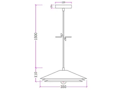 Candeeiro suspenso, lustre em metal - D. 35 x A. 161 cm - Verde - KIRUNA