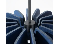 Candeeiro suspenso Mula moderno, feltro/aço - 1 lichtbronnen - L.45 x H.146 cm - azul marinho/preto