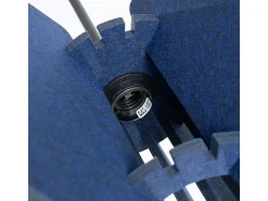 Candeeiro suspenso Mula moderno, feltro/aço - 1 lichtbronnen - L.45 x H.146 cm - azul marinho/preto