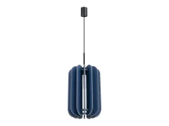 Candeeiro suspenso Mula moderno, feltro/aço - 1 lichtbronnen - L.27 x H.165 cm - azul marinho/preto