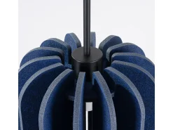 Candeeiro suspenso Mula moderno, feltro/aço - 1 lichtbronnen - L.27 x H.165 cm - azul marinho/preto